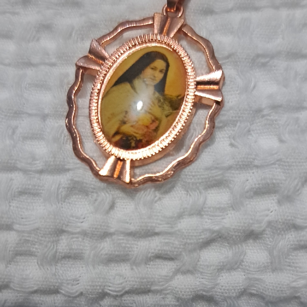 Gold-Tone Religious Pendant Necklace